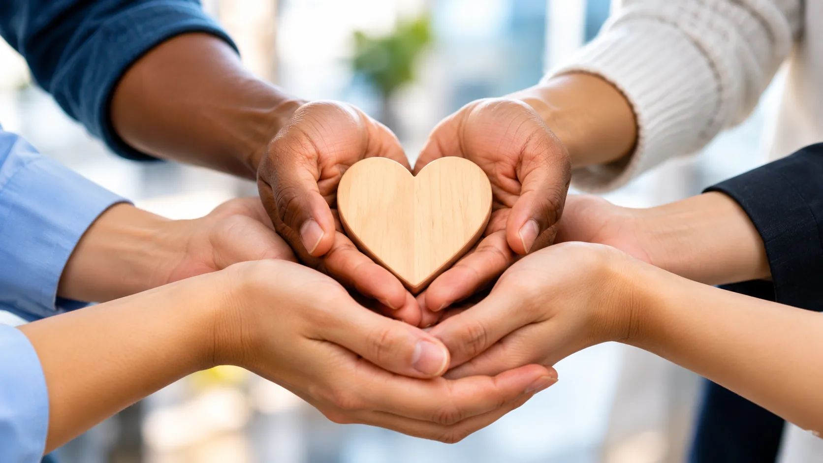 Hands Around a Wooden Heart-4